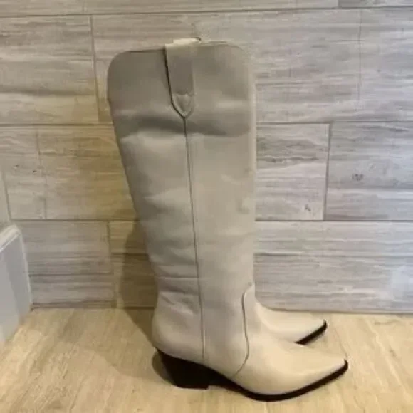 Free People x STELLA WESTERN BOOT Bone Ivory 6.5 New